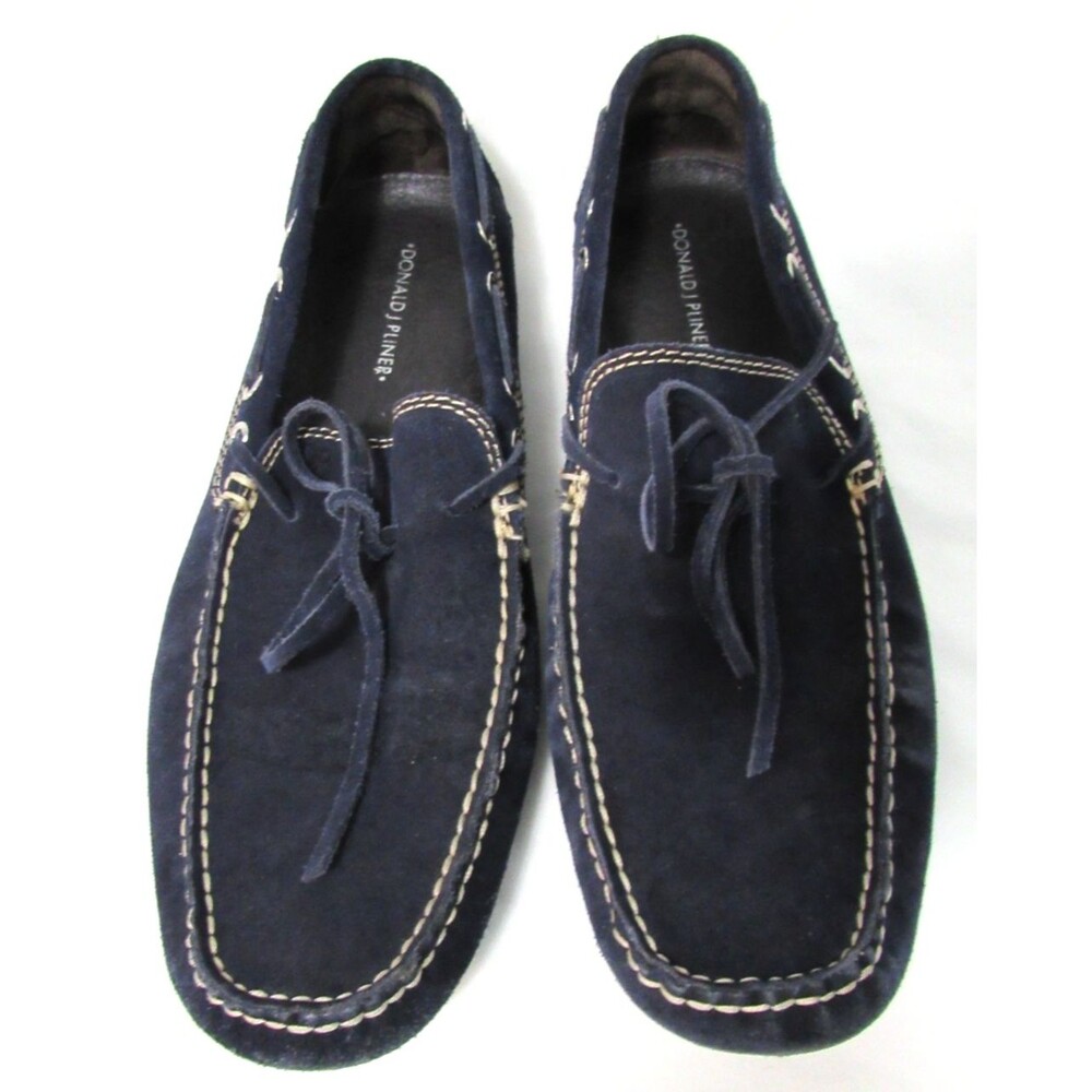 Donald Pliner Blue Suede Leather Driving Moccasin Loafer Shoes Size 10M EUC